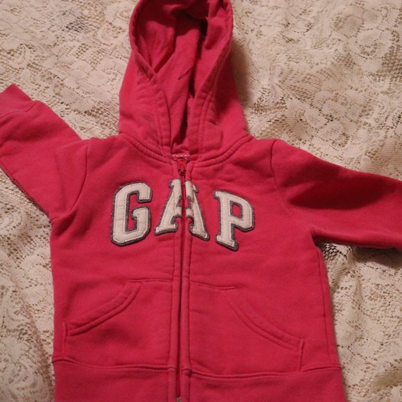 Tops | Gap Hot Pink Zippered Sweatshirt 